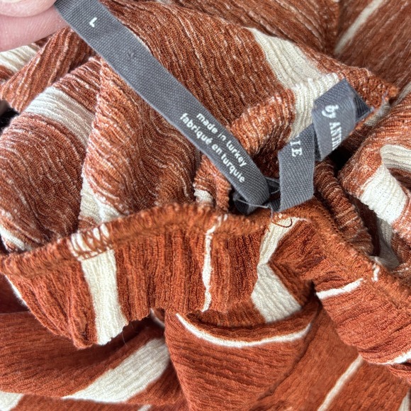 Anthropologie Elodie Off Shoulder Stripe Top Womens Size L Boho Peasant - Picture 9 of 12